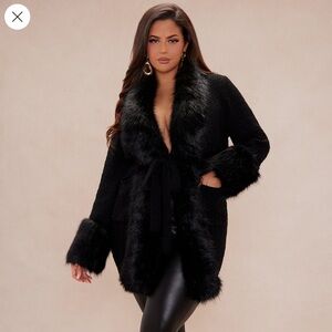 Faux Fur Lined Cardigan